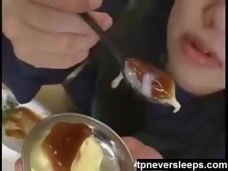 Japanska tonåring spermier dessert